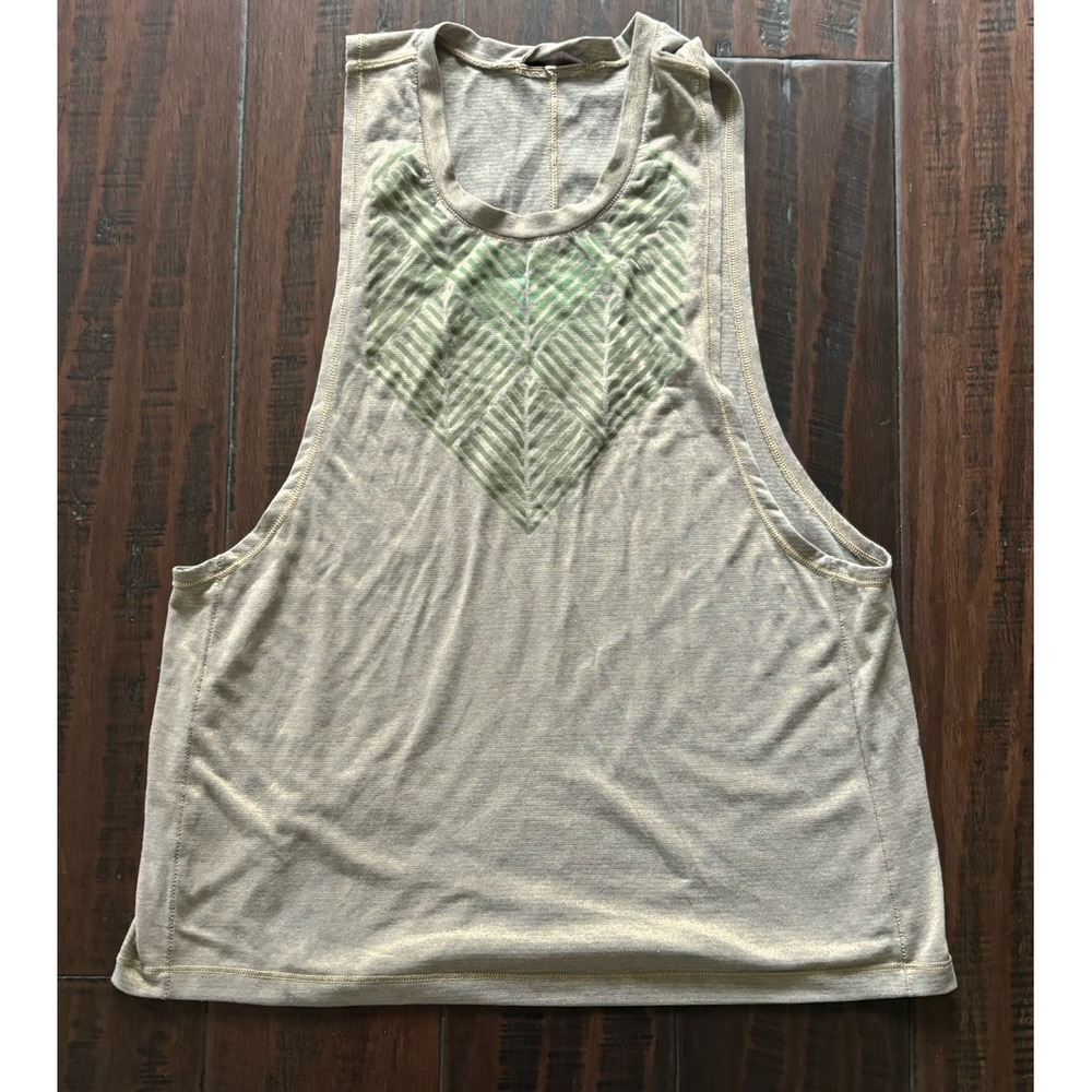 Lululemon Cardio Squad Tank Womens *4 Heathered Slate Gold Muscle Tank